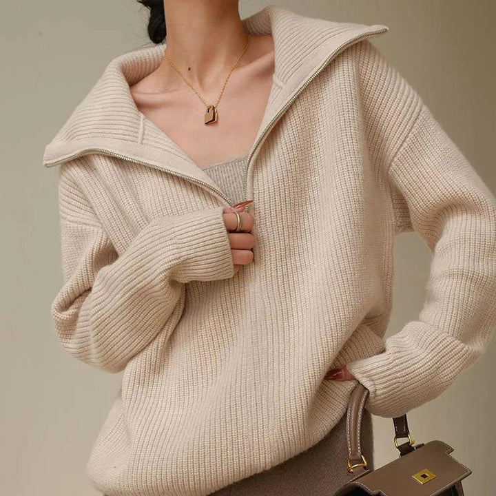 ANN - CASHMERE SWEATER WITH ZIPPER