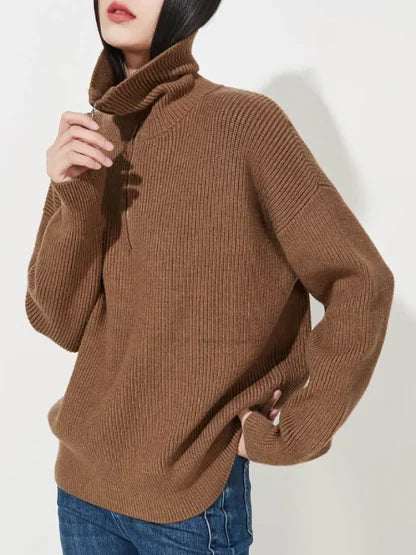 ANN - CASHMERE SWEATER WITH ZIPPER